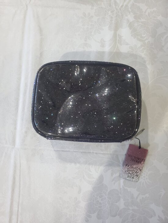 NWT RARE Victoria’s Secret Fashion Show London 2014 Black Silver Shimmer Glossy - Picture 2 of 9